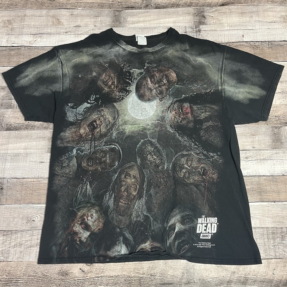The Walking Dead Shirt Size XL Black AOP Television Series TV Promo Zombies